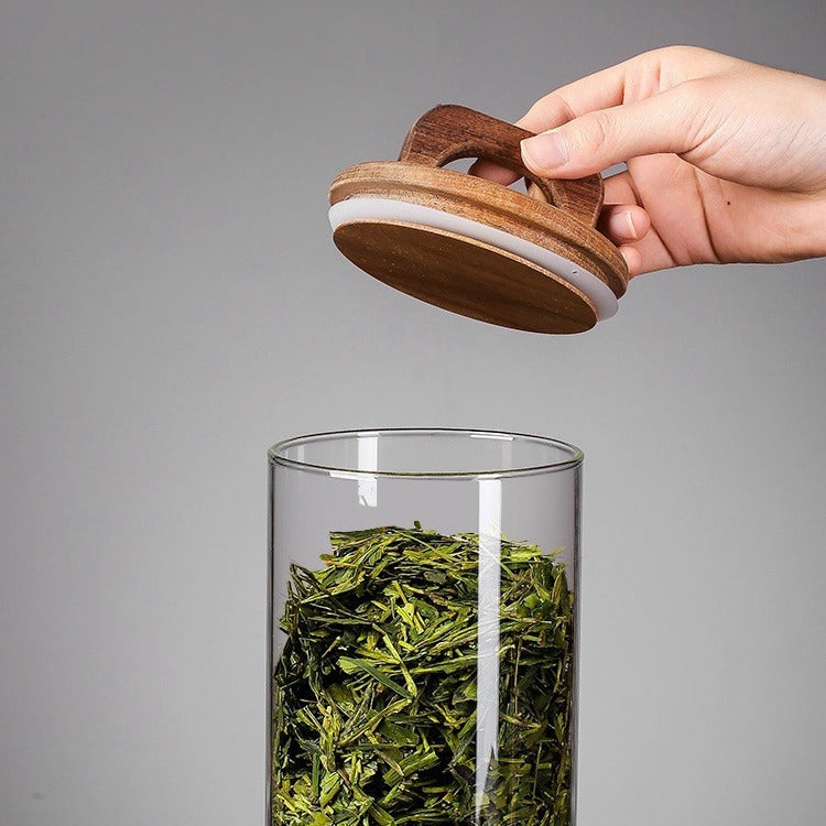 Tea glass airtight jar