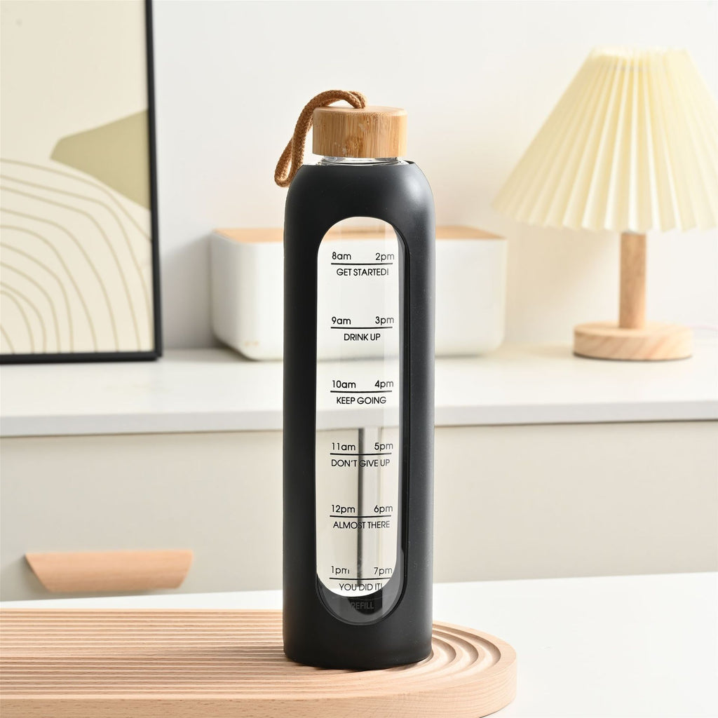 Large Capacity Portable Glass Water Bottle Single Layer High Temperature Resistance