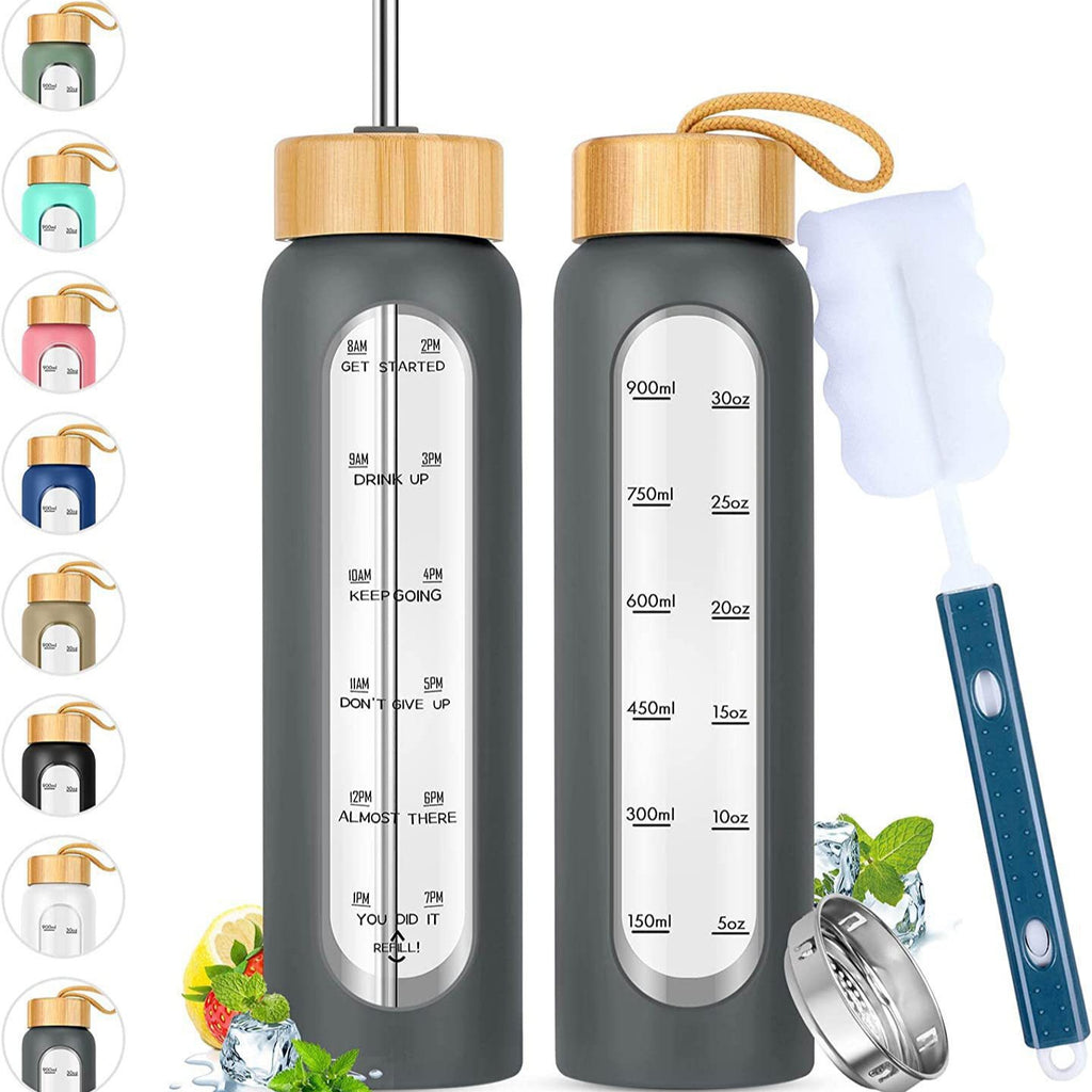 Large Capacity Portable Glass Water Bottle Single Layer High Temperature Resistance