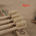 Bamboo Toothbrush Large Tail Cone Shaped Flocking Manual Bamboo Toothbrush