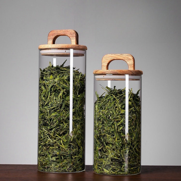 Tea glass airtight jar